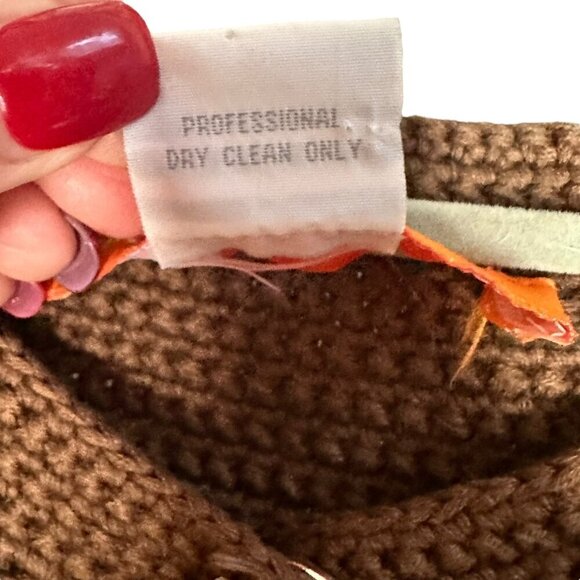 Cynthia Steffe Cardigan‎ Sweater Brown Knit Crocheted Embellished Buttons XS - Picture 8 of 8
